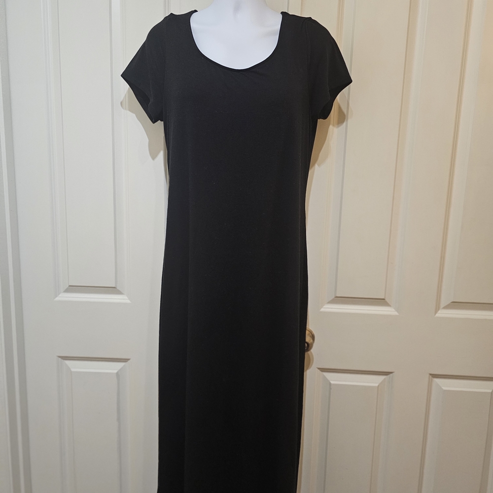 PLUS-Torrid Super Soft Black Short Sleeve Maxi Dress - Picture 2 of 4